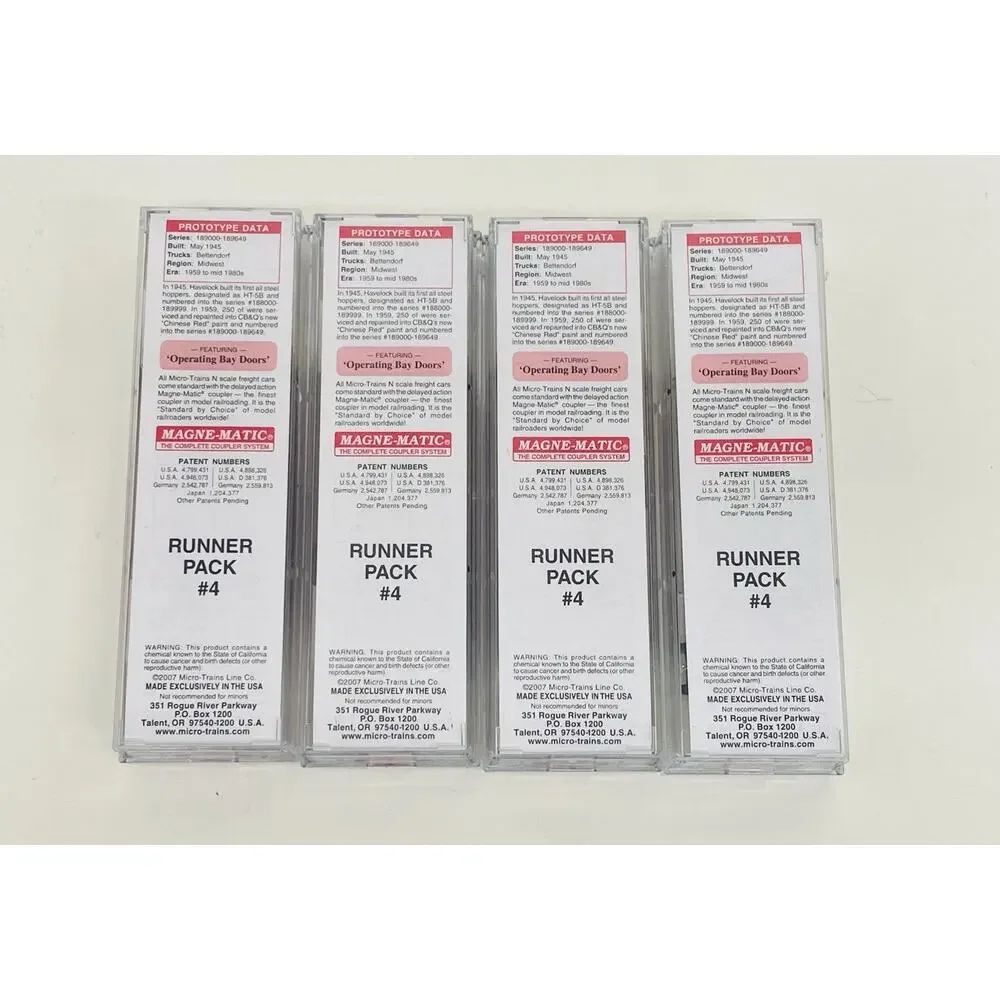 Micro Trains N CB&Q 33' Twin Bay Rib Side Hopper Runner Pack #4 993 00 004 New